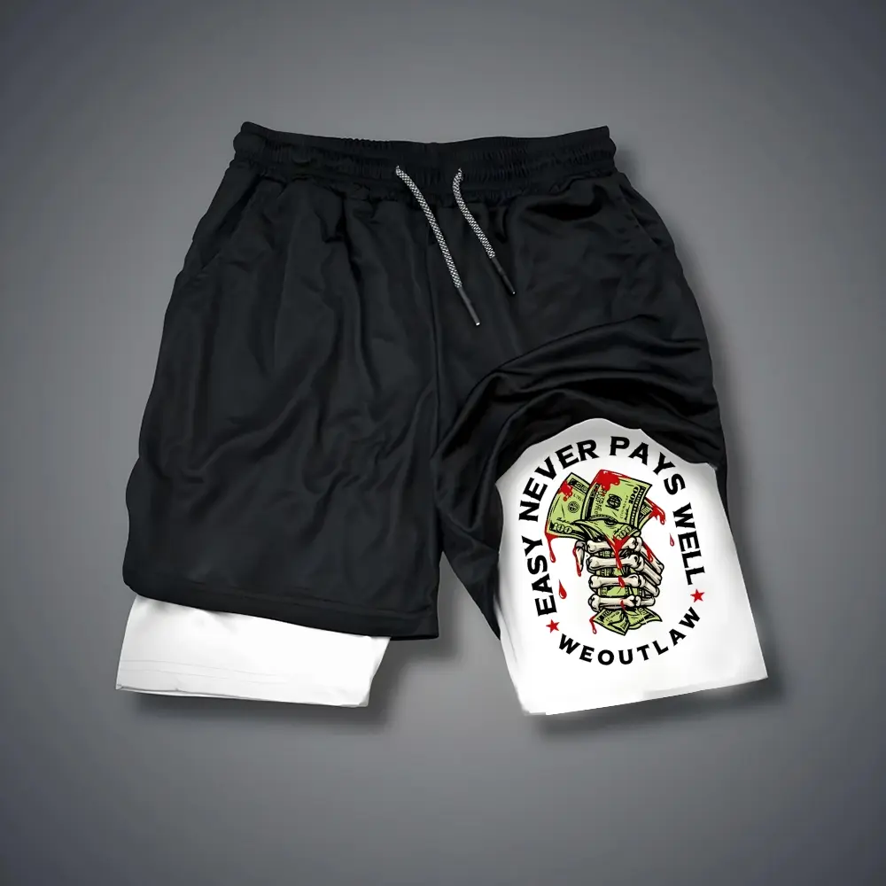 80s 90s Double-Layer Sports Shorts Graphic Shorts Black Camo Streetwear Shorts Men Outfits Men Vacation Outfits Shorts