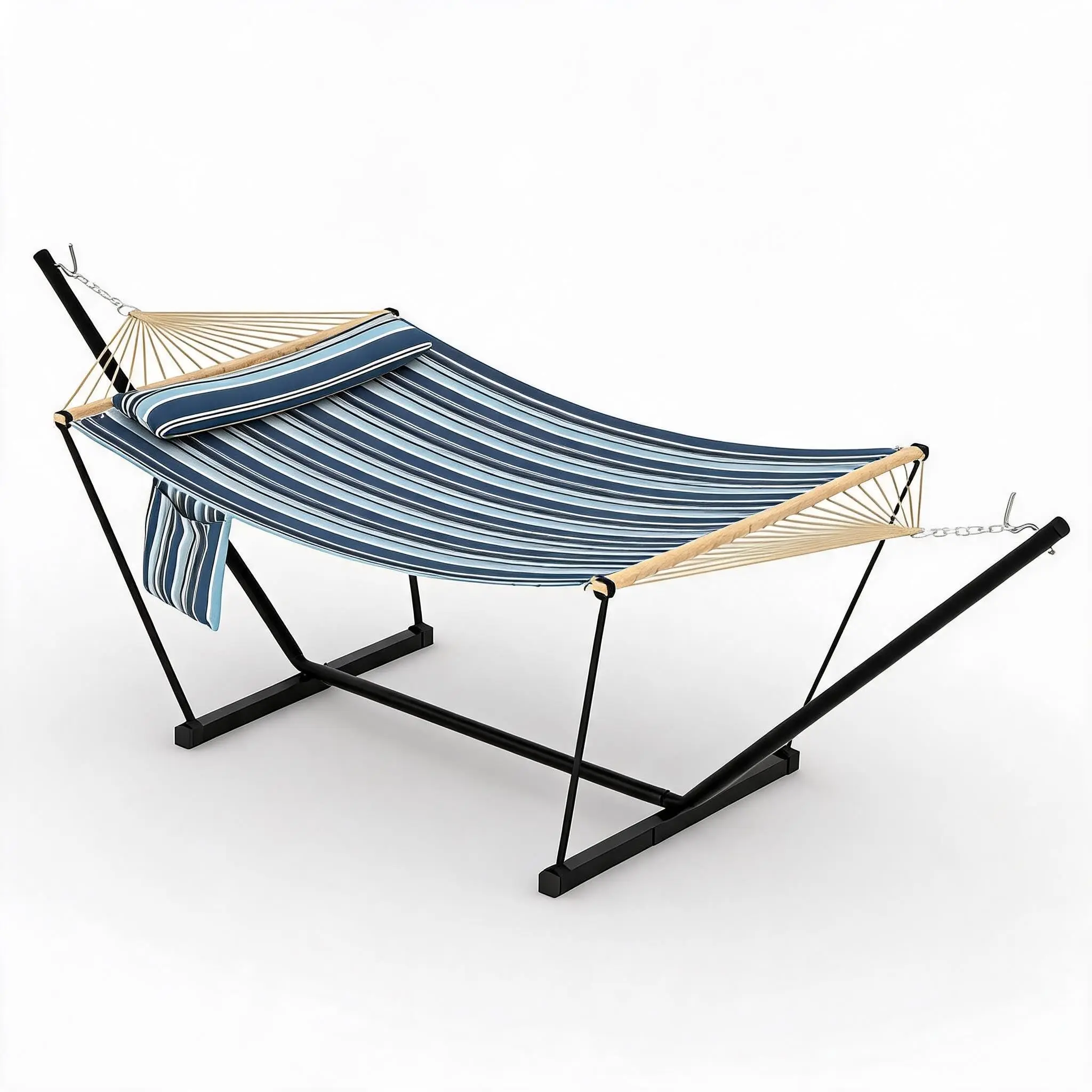 GARVEE Double Hammock with Stand for 2 – 12FT (3.6m) Outdoor Hammock,blue