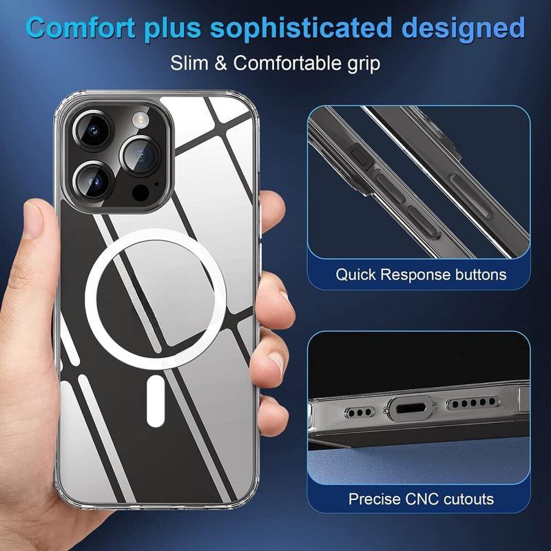 For Apple iPhone 17 16 15 14 13 12 11/ Pro Max / Plus / Pro / Mini Clear Case Slim Cover With MagSafe Transparent Shockproof Protection Protective iPhone case