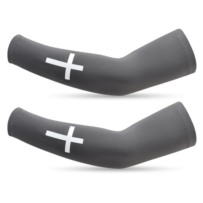 Sports Compression Arm Sleeves – Cross Pattern Faith-Inspired Design, Elastic Breathable Support for Men & Women, Athletic Sleeves for Football, Training, Gym Workouts & Outdoor Sports