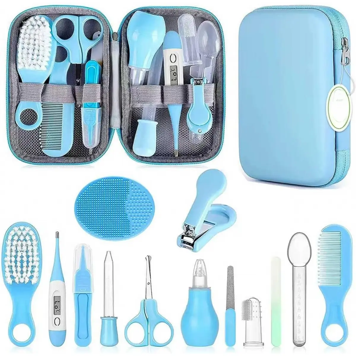Infant Care Kit for Newborn Boys & Girls, Baby Grooming Set with Soft Brush, Comb, Nail Trimmer & Nose Cleaner, Daily Baby Hygiene Essentials