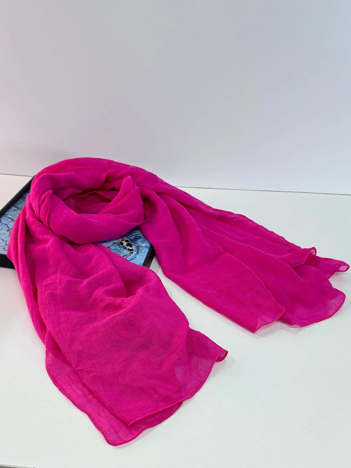 Large Lightweight Scarf, Soft and Breathable, Classic Fashion, Boho Style, Loose-Fitting, All Seasons, Plain Surface, Unlined