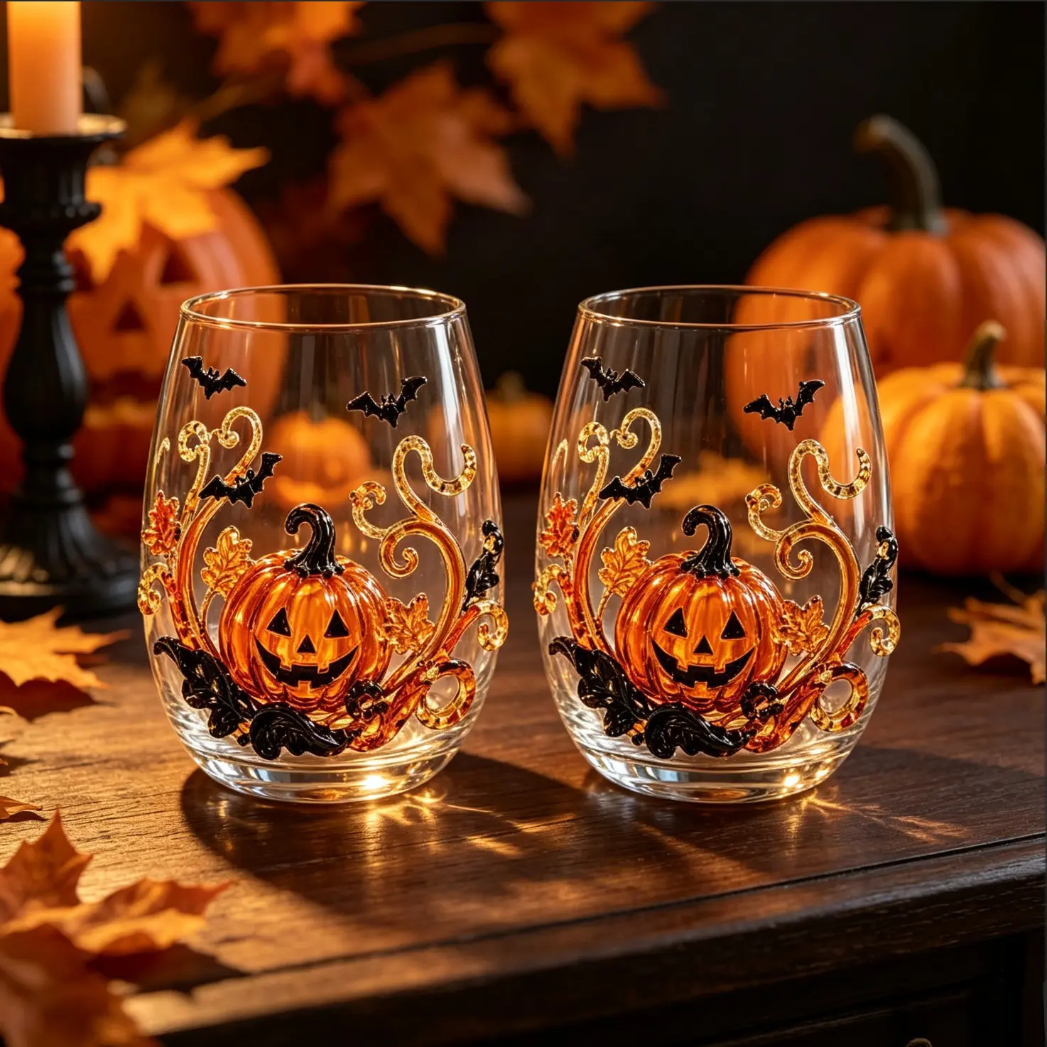 Halloween Night Party Essential High Borosilicate Egg Glass Cup, 3D Decal Atmosphere Wine Cup, Perfect for Festive Celebrations, Drinkware