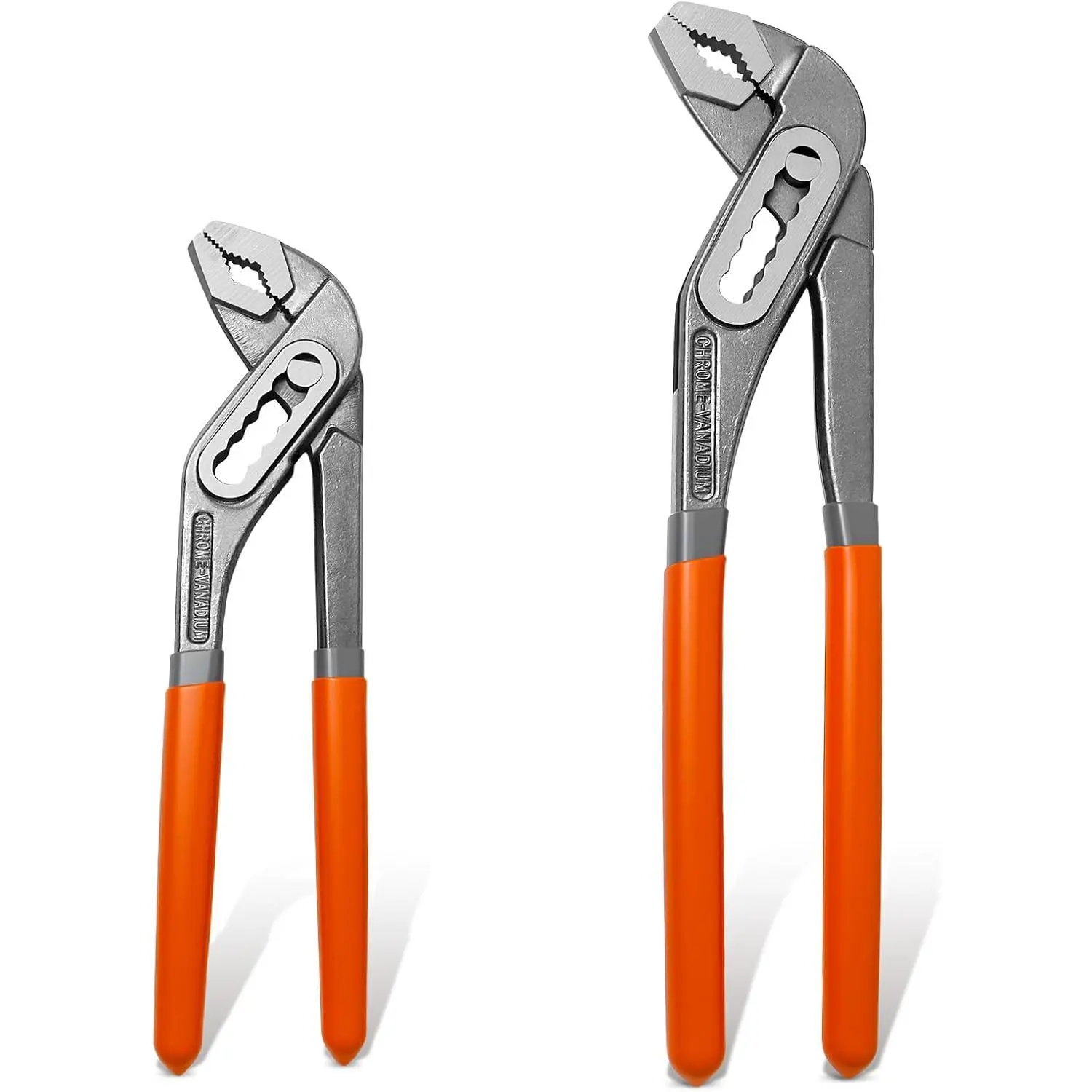 2-Pack 8"/10" Water Pump Pliers, Quick-Adjust  Joint Pliers Set | Forged Carbon Steel with Bi-Material Grip, Straight Jaw Tongue and  Pliers for Plumbing,Pipe Fittings and  Repair
