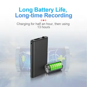 Professional Ultra-Thin Tiny Digital Voice Recorder with Audio Recording, Sound Activation, Noise Reduction, Durable Metal Build, 4-32GB Storage, 8GB MP3 Player Functionality