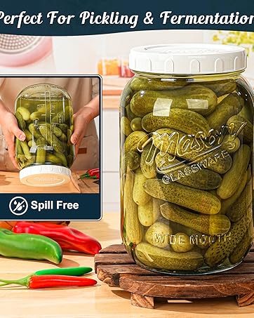 32 oz Reusable Glass Milk Bottles with Silicone Dispenser Cap, 2 Pack Glass Jars with Airtight Screw Lid, Leak Proof Juice Bottles with Scale Mark Breastmilk Storage Container for Fridge