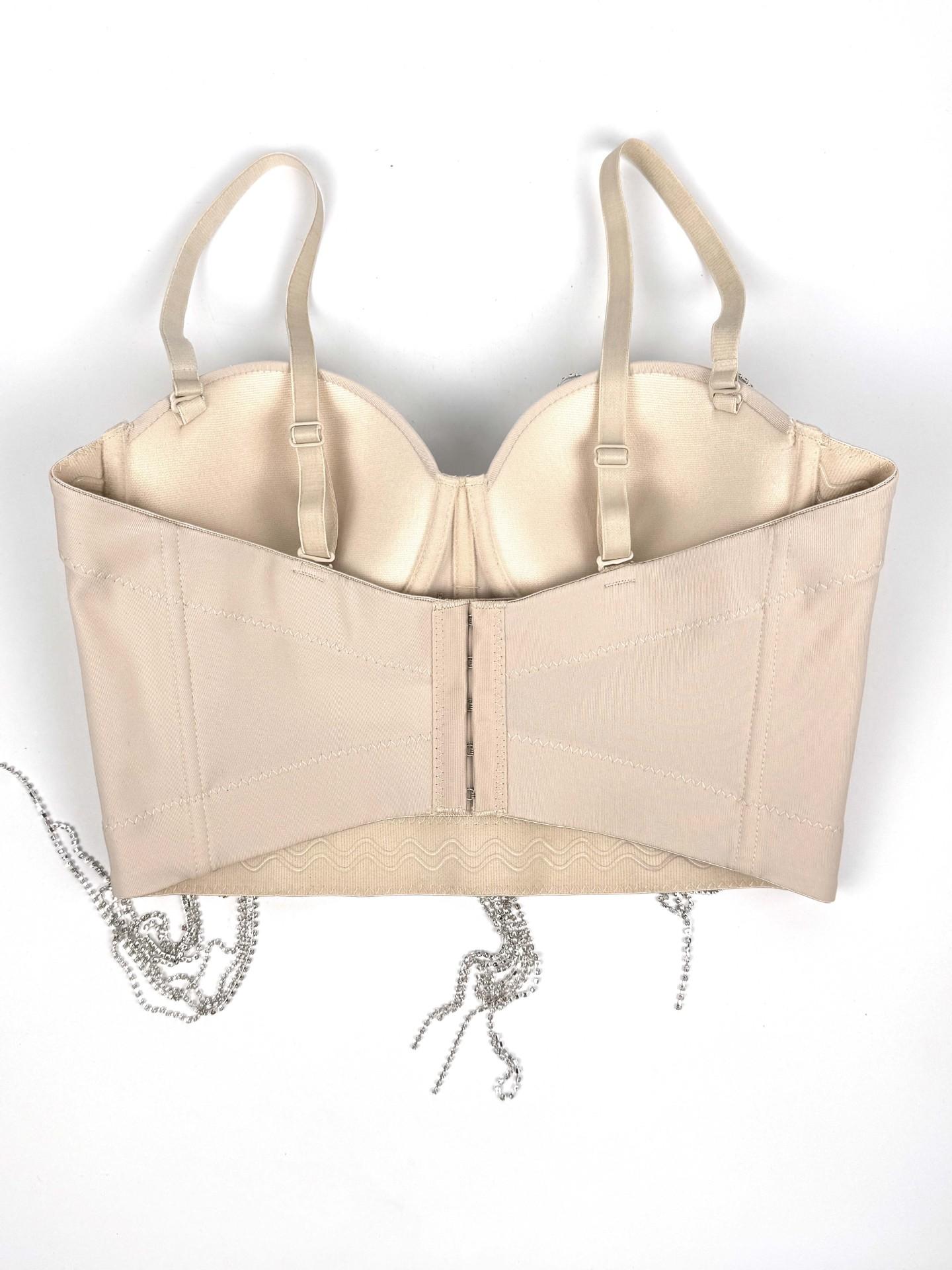 CELOT KEVER Luxury Diamond-Studded Floral Corset Outerwear Fishbone Bra Cotton Fabric Adjustable Breathable Women's Top