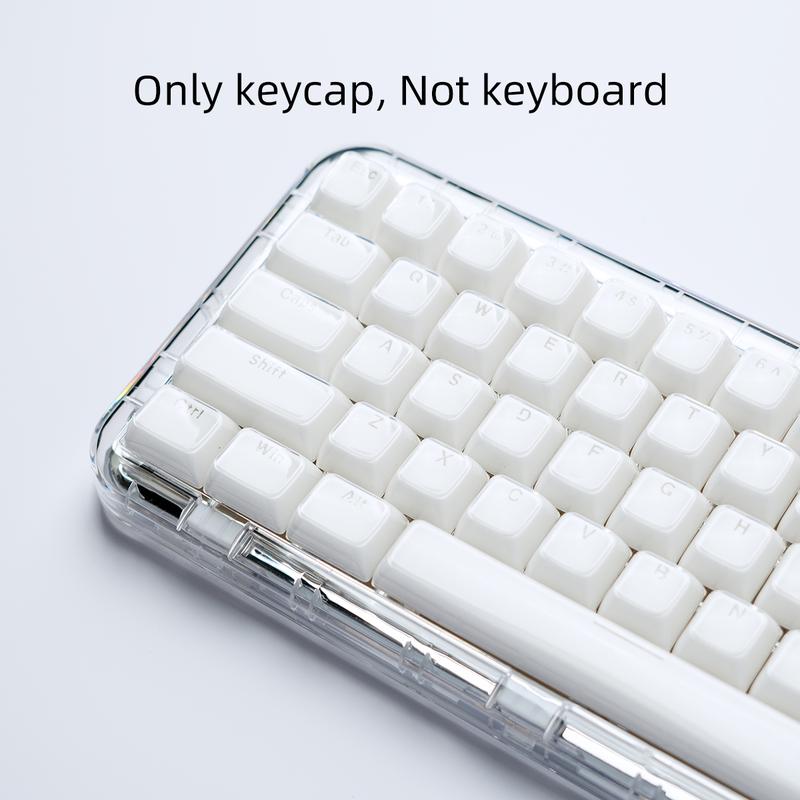 Artificial Crystal Translucent Keyboard Keycap, PC Dual Color Injection Molding Keycap, Compatible with 6.25U Space 61 68 75 84 87 98 99 100 104 108