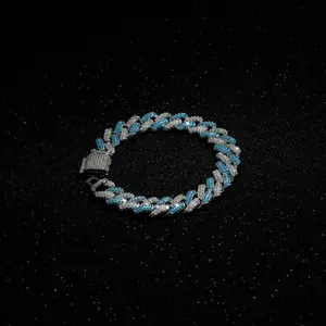 [ICE HUE] 18K Gold Vacuum Plated Copper Cubic Zirconia Bracelet with 5A+ Sri Lanka Zircon, Cuban Style Inspired by Miami, Italy & Mexico Micro Designs, Men's Accessories & Jewelry for Women, Luxury Daily Wear Gift