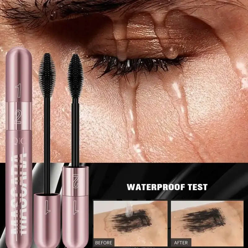 Double Head Black Mascara, Smooth Gel Formula, Water Proof, Lightweight, Moisturizing Makeup for Beauty & Personal Care Cosmetic