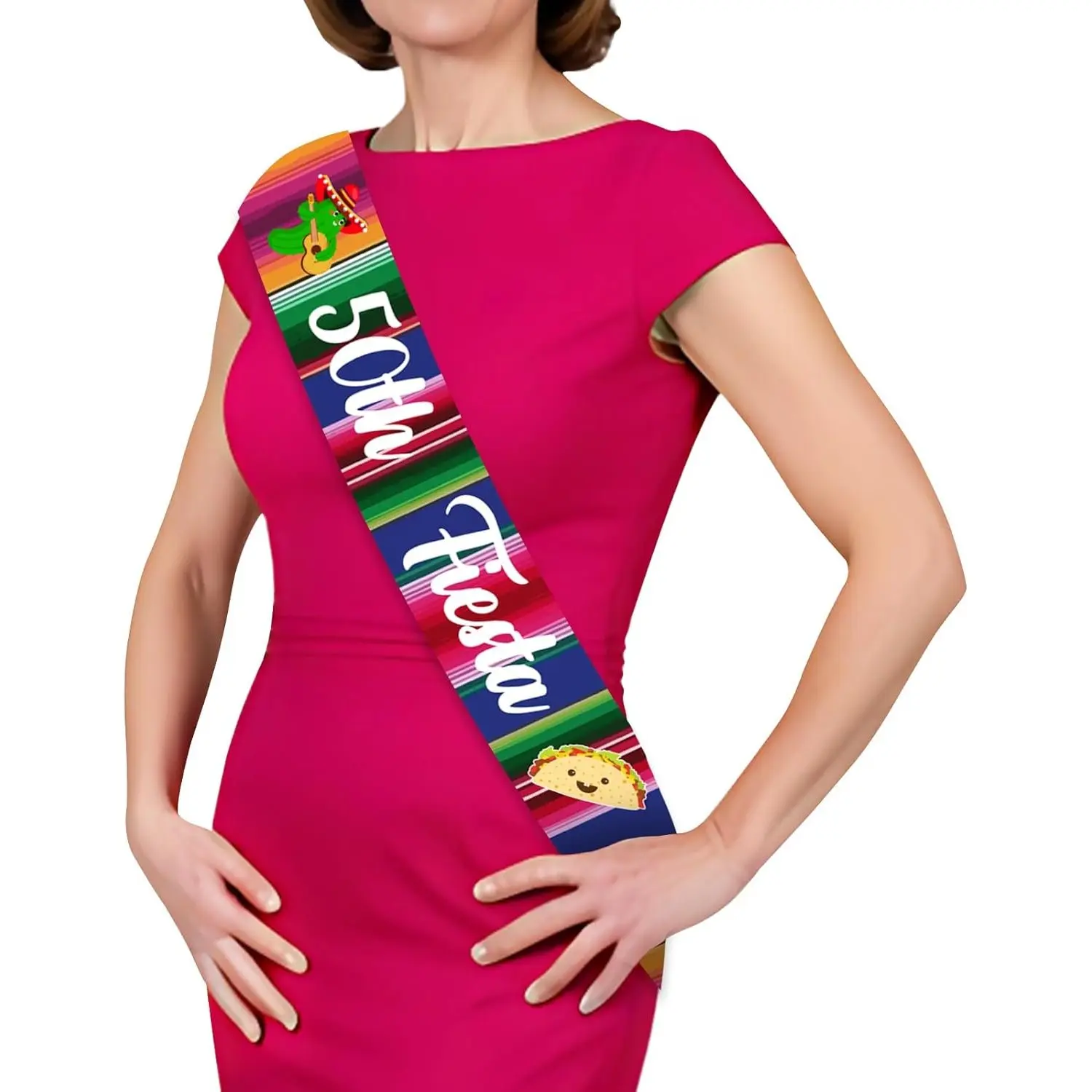 1Set Fiesta 50th Birthday Party Decorations Mexican 50th Fiesta Sash Adios to My 40s Decorations 50th Birthday Sash for Women Men Mexican Theme Taco Bout 50 Birthday Supplies
