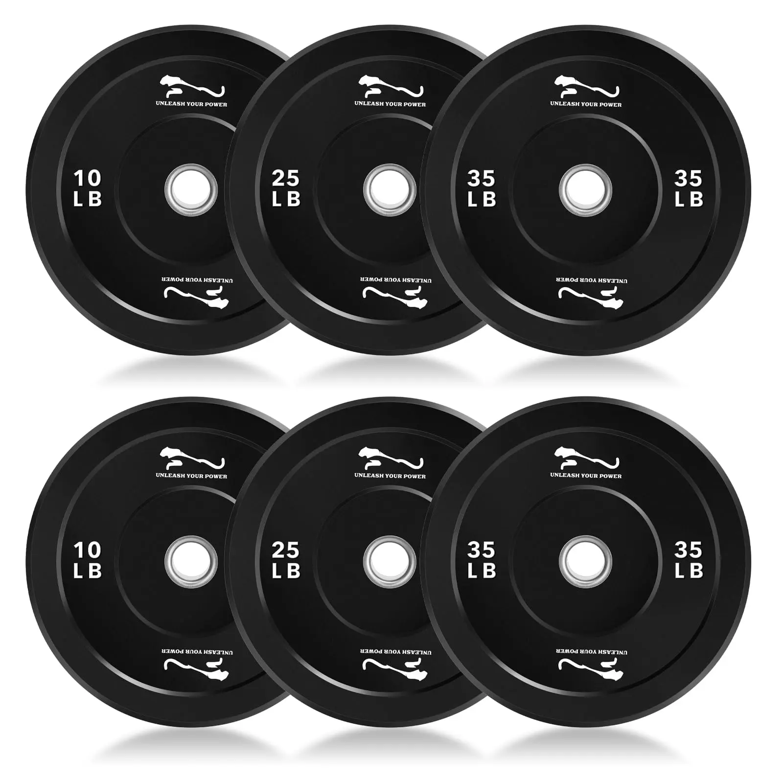 GARVEE 140LB Heavy Duty Olympic Bumper Plates Set, Rubber Weight Plates with 2-Inch Hole, Durable Bumper Plates for Weightlifting, Strength Training, Deadlifts, Squats & Home Gym