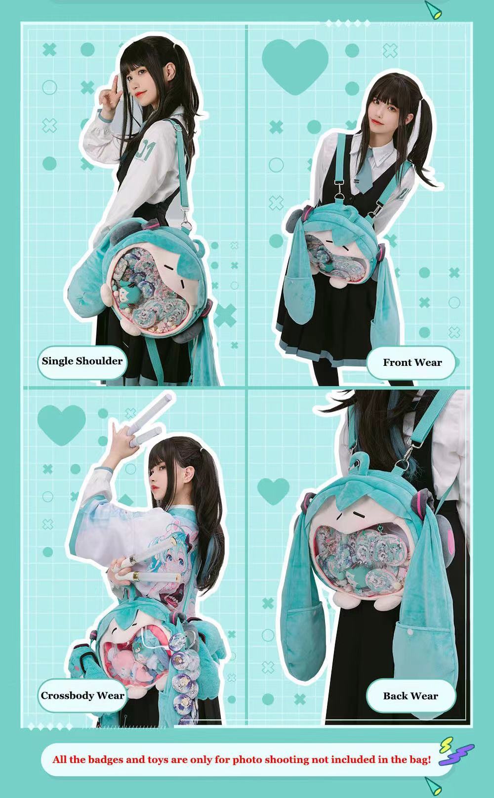 Y2k Japanese Cartoon Plush Backpack Kawaii Harajuku Anime Ita Bag Student Schoolbag Women Shoulder Bag New Girl Cosplay Knapsack