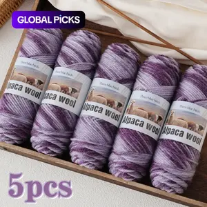 5pcs Alpaca-Dyed Yarn Balls, 500g High-Quality Multicolor Gradient Yarn Handmade Knitting Handicraft Supplies for Hand Knitting & DIY, Winter Fashion Gift #GLOBAL PICKS