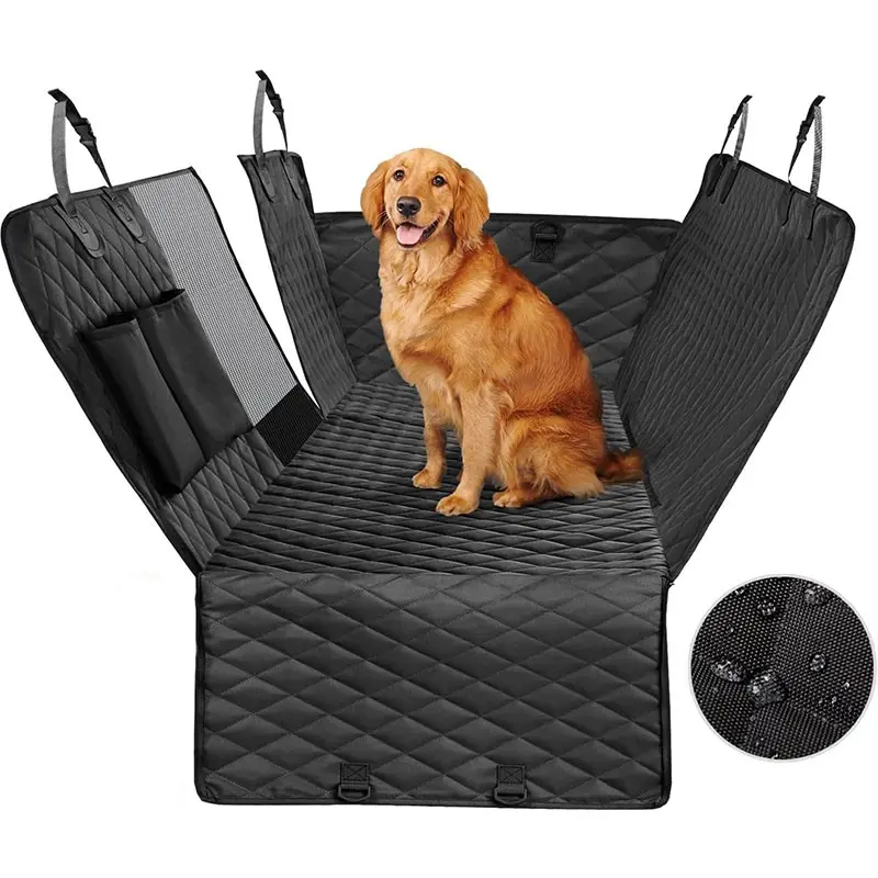 Dog Car Seat Cover for Back Seat, Hard Bottom Back Seat Extender for Dogs, Dog Hammock for Car SUV and Trucks - Waterproof, Anti Scratch，Easy to Clean
