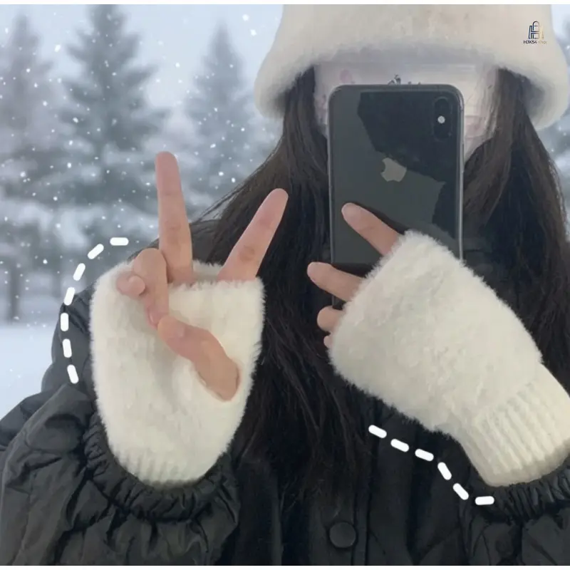 Women's Wrist-Length Fingerless Gloves for Female Wear - Soft Fleece-Lined, Touchscreen Safe, Elastic Cuffs, Windproof, Comfortable Fashion Hand Accessories for Daily Use, Office, Driving