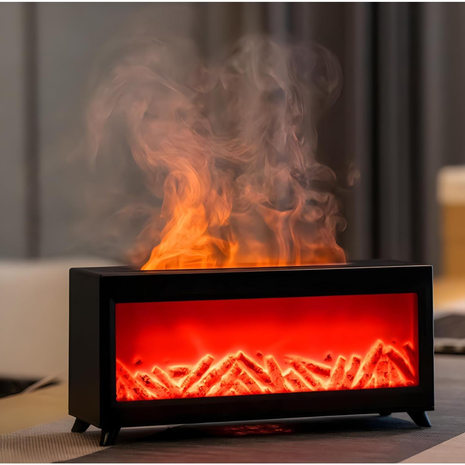 Flame Wall Fireplace Aroma Diffuser: 7-Color Flame Effect, 220ML Ultrasonic Cool Mist, Timer & Auto Shut-Off, for Large Rooms/Bedrooms/Office