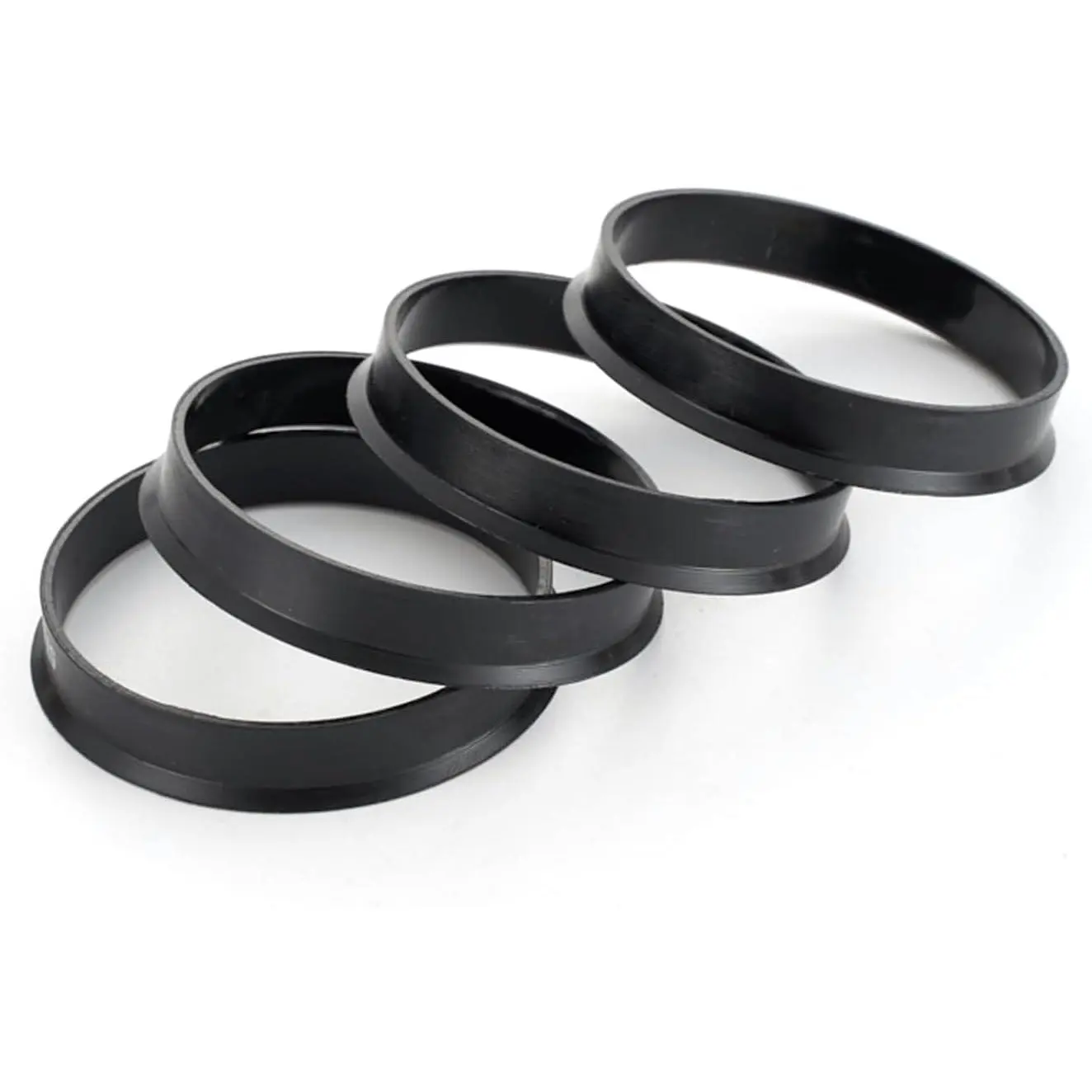4 Pack  Wheel Hub Center Ring, 73.1mmOD-60.1mmID Fill Gaps Adapter Ring, Plastic Eliminate Vibration Wheel Modification Accessories,  for   (Black #1)