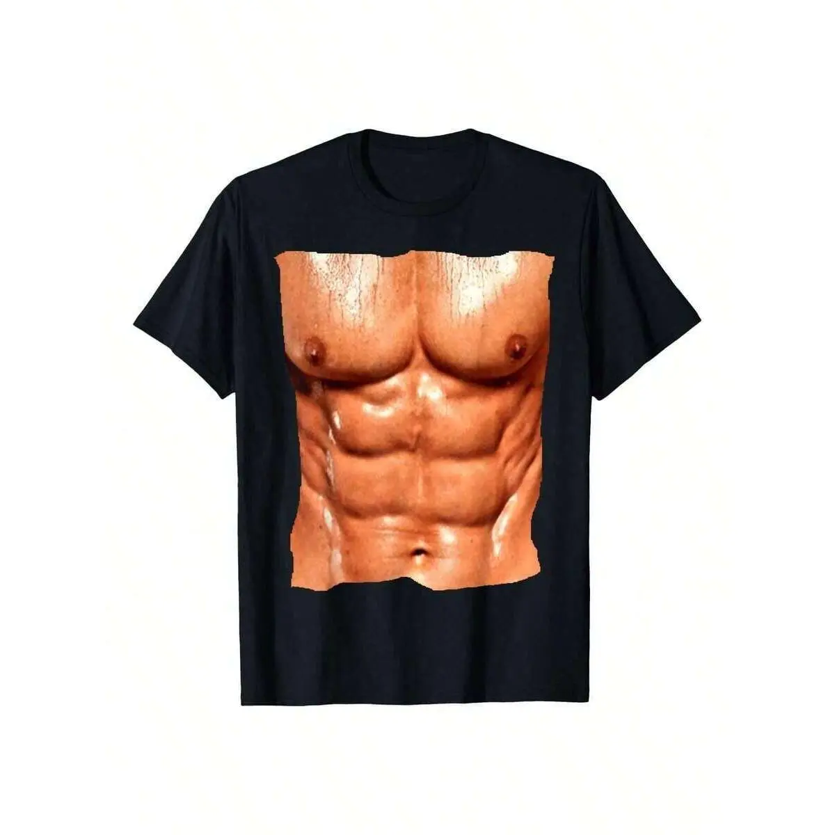 Replica Six Pack Abdomnial Abs Fake Muscle Chest T-Shirt T-Shirt