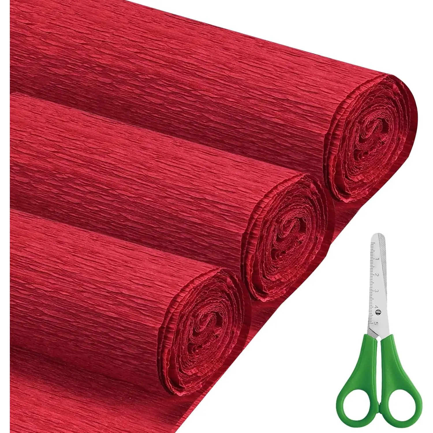 Crepe Paper Roll (17Inch x 8.2ft),3Rolls,Crepe Paper,DIY  Color Paper  Set for Mother's Day, Valentine's Day, Birthday and Wedding Decoration  Making (Red)