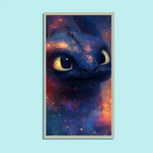1 set DIY diamond painting kit, 5D diamond art kit, DIY decoration dragon, starry sky, cartoon mosaic, diamond art, DIY art home decoration, Galaxy, Wall Art Painting