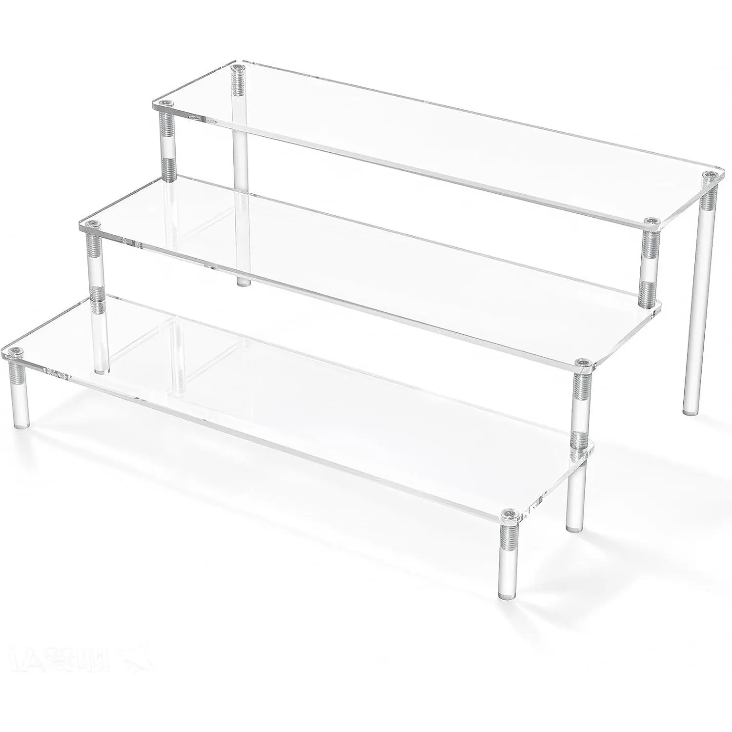 Display Riser, Clear Perfume Organizer, 3 Tier Cupcake Stand |  Shelves for Amiibo  POP Figures, Shelf Risers for Makeup and , Riser Stand for Vendor Collector, 1 Pack