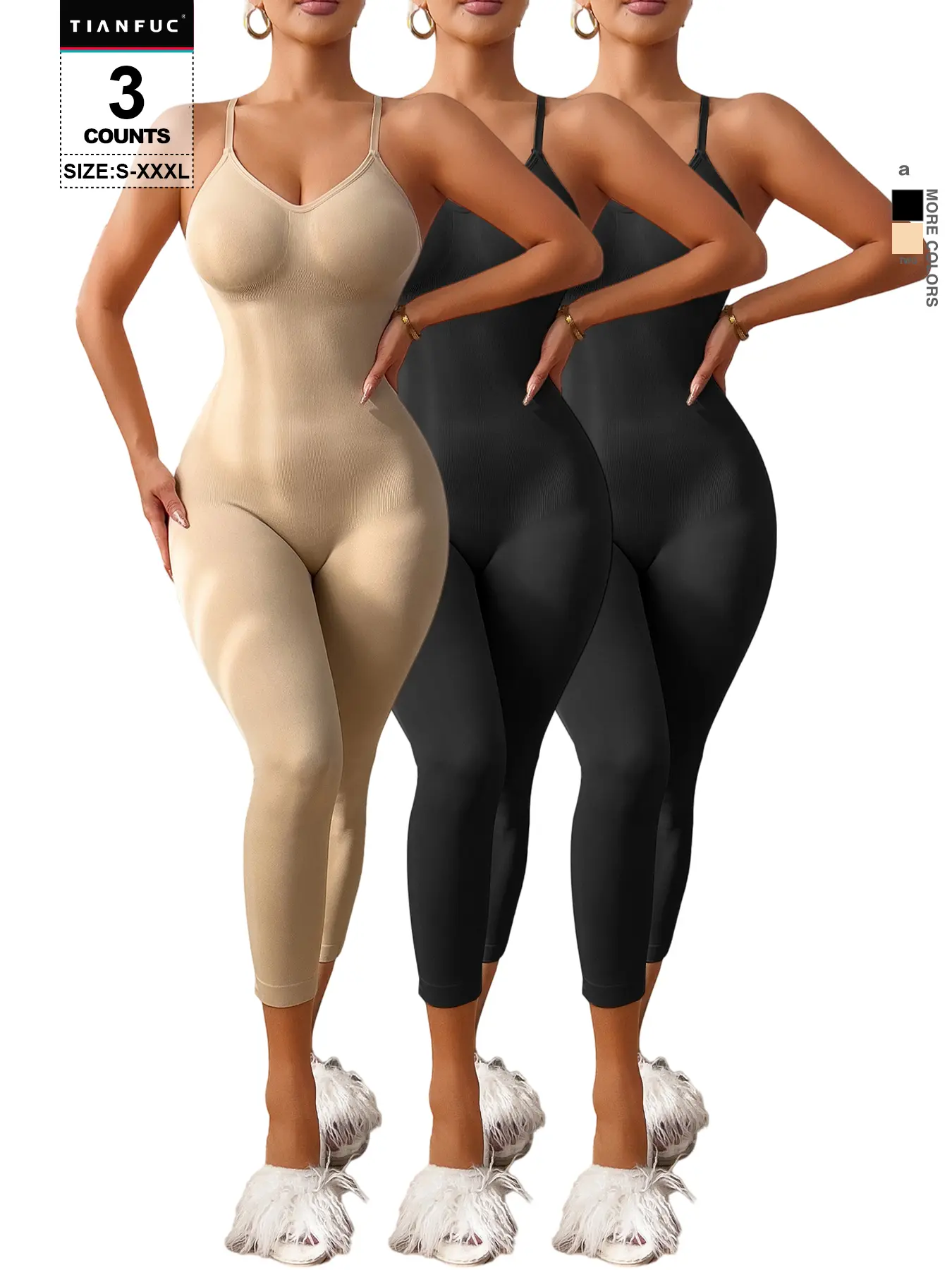 Women's Plain Solid Slimming Shaping Bodysuit, Long Pants Style, Abdominal Control, Tummy Control Compression, Casual All-Season Wear, Moderate Fabric Thickness, Shapewear