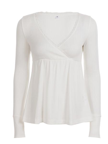 Fashionable Simple Lace Trim Cross V Neck A-Line Long Sleeve Knitted Top Blouse, Trendy Spring & Fall Casual Wear for Women