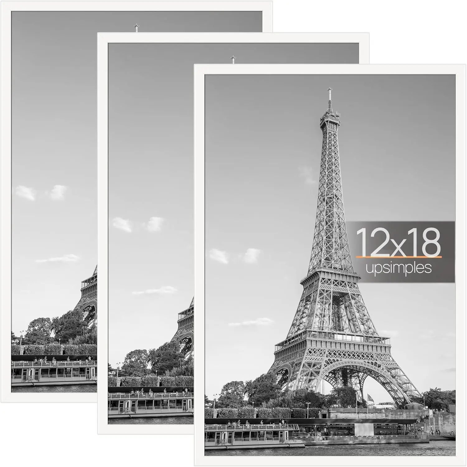 12x18 Poster Frame, Easy Slide-In Assembly, White, 3 Pack |   Gallery Wall 12 x 18 Picture Frames Set for Family, Wedding, Christmas, Easy to Change Photos