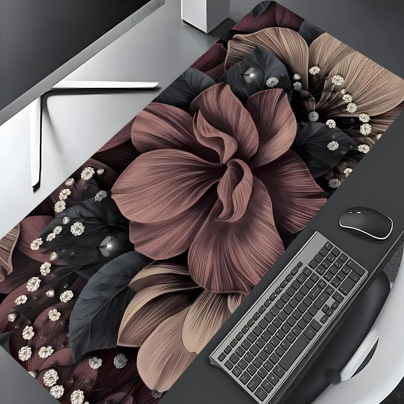Flower Pattern Mouse Pad, Rectangle Gaming Mouse Pad, Office Desk Keyboard Mat for Home Office Desk, Desk Decor for Home Office