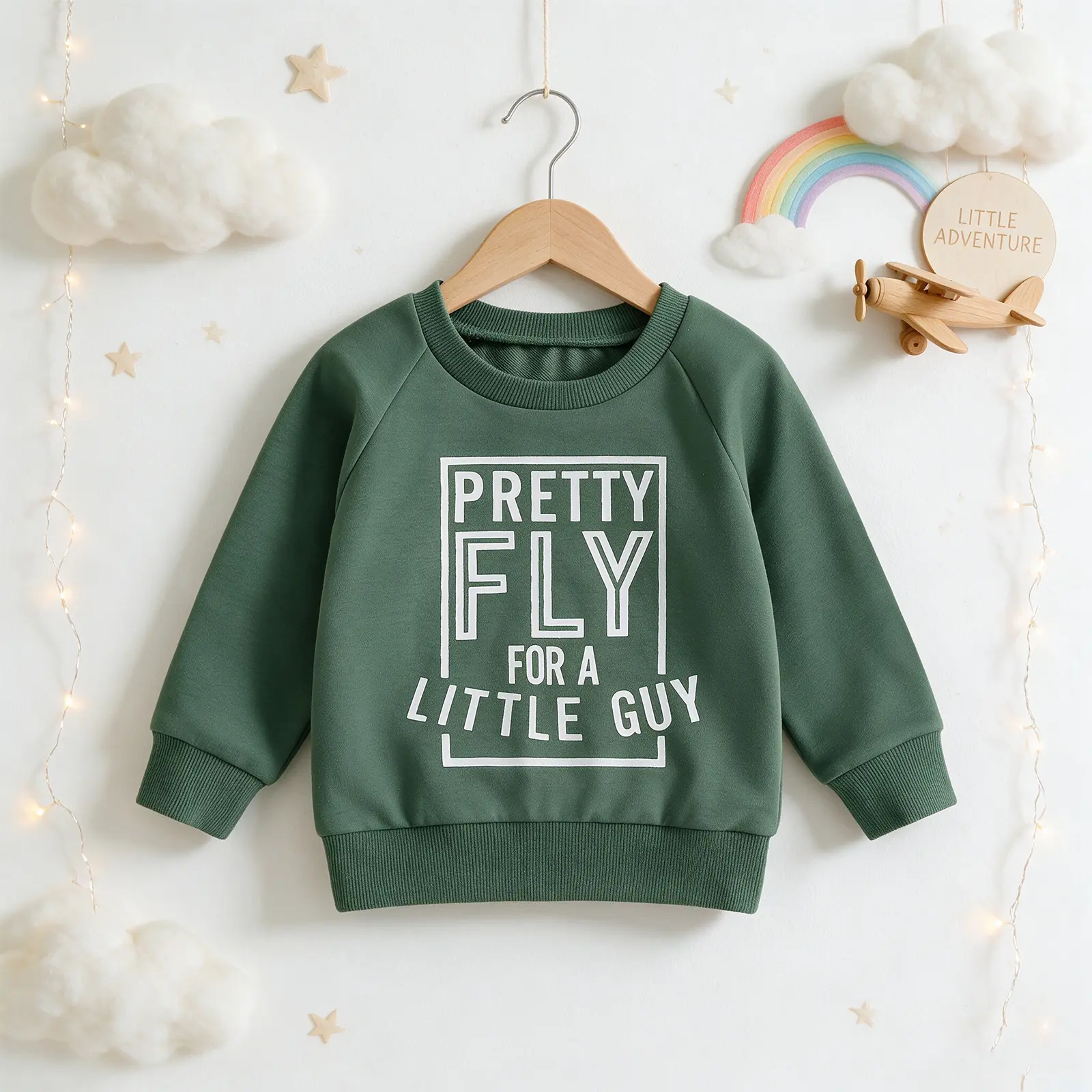 Baby Boys Sweatshirt, Long Sleeve Crew Neck Letters Print Infant Hoodie Fall Clothes