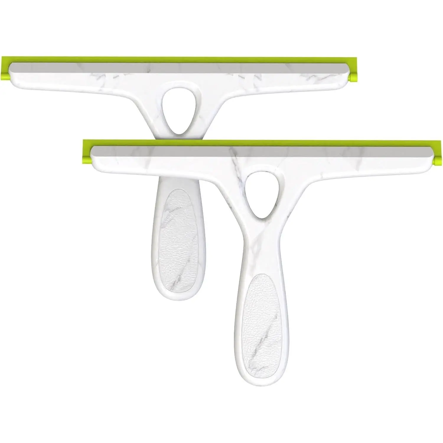 Window  with  Handle, Shower  for Glass Doors, White and Green, Non-Slip Grip, Glass Cleaning Tool for Windows(Set of 2)