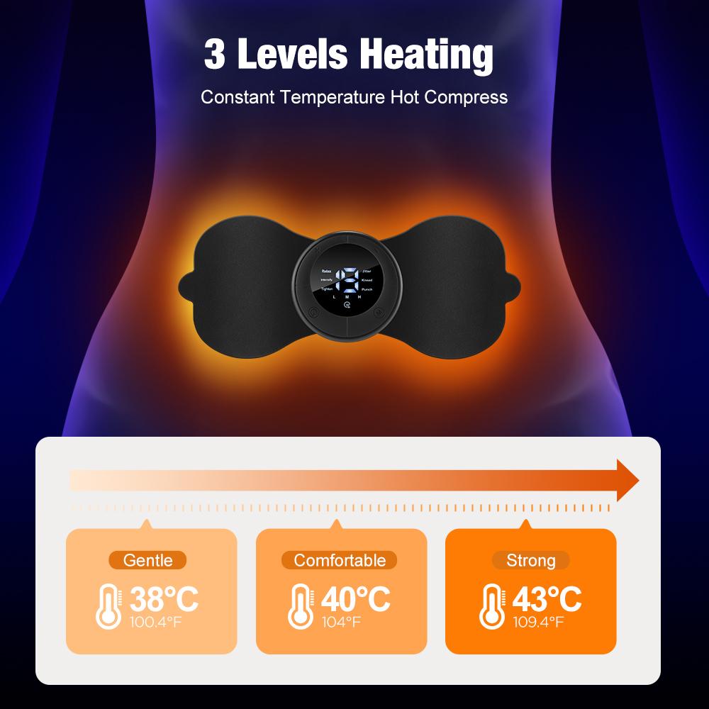 Heated Massage Patch with 3 Temperature Settings, 6 Modes Shoulder Neck Back Waist Leg Muscle Relaxation Pad Menstrual Care Heated Massage Patch with 3 Temperature Settings, 6 Modes Shoulder Neck Back Waist Leg Muscle Relaxation Pad Menstrual Care