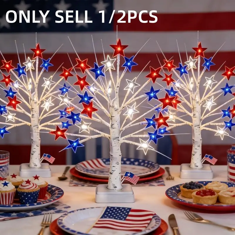 Red White Blue Star String Lights for July 4th Party & Home Decor – 72/96 LED Battery-Powered Starry Lights, Ideal Centerpiece for Events, Patriotic American National Day Flag Style Gift for Party Planners, USA Independence Day Vibe, Holiday Decor