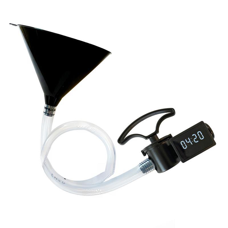 Chug Buddy Timer Beer Bong - Drink Speed Beer Funnel with Hose - Drinking Funnel Valve - Bachelor Party Games, College Party, Drinking Games