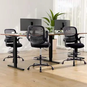 Drafting Tall Office Chair Ergonomic Desk Chair With Flip-Up Armrests