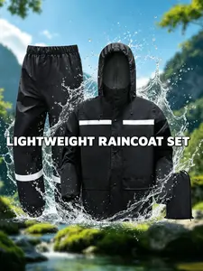 Waterproof raincoat and pants set, suitable for mountaineering, hiking, hunting, lightweight Windproof Waterproof outdoor raincoat, foldable with storage bag, ultra light and breathable hiking rain gear set