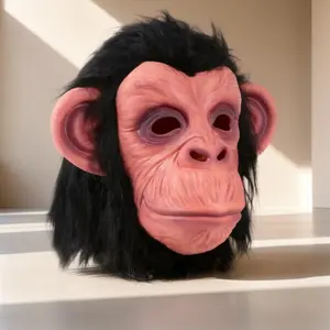 Premium Realistic Gorilla Mask with Black Fur, High-Quality Latex Ape Headwear, Detailed Funny Monkey Mask for Halloween, Best Gag Gift for Prank Parties & Stage Performance, Comfortable Fit Spooky Costume