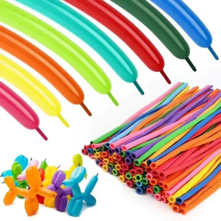 100pcs Colorful 260 Multi-Long Twisting Latex Balloons Set, Skinny Thick Latex Balloons for Animal Modeling, Arch Tying, Christmas & Birthday Party Festive Decorations