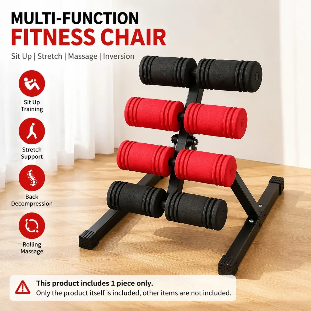 Multi-Function Yoga Inversion Bench, Mini Workout Chair, Sit Up Support Trainer, Stretching & Rolling Massage Fitness Equipment for Home Core Training