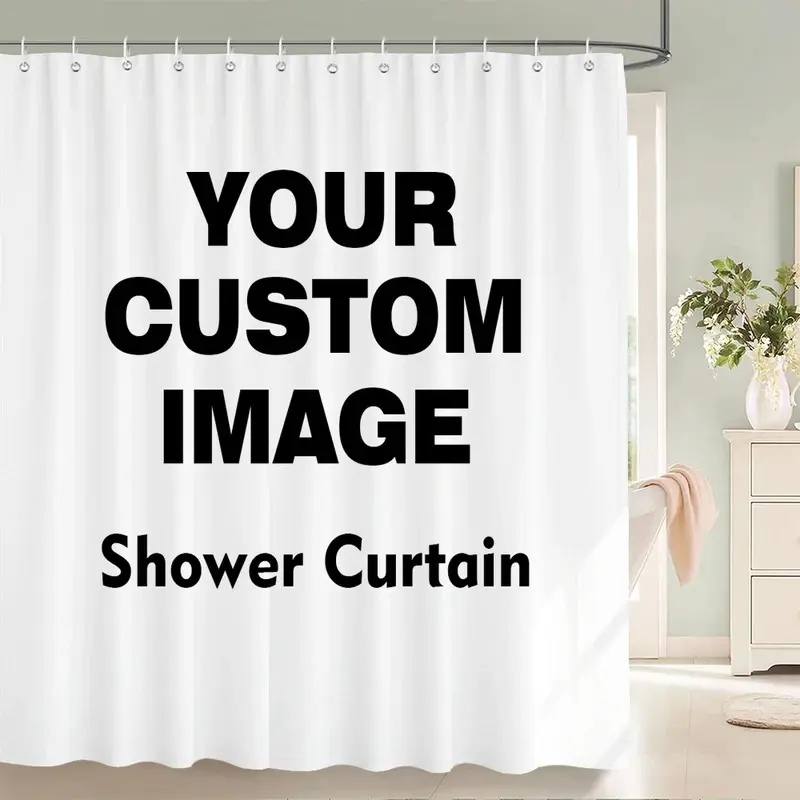 Custom Personalized Photo Shower Curtain🖼️| Waterproof Heavy Drapable Custom Print Bathroom Curtain, Rustproof Metal Grommets Decor Bath Curtain 72x72 Inch for Home Hotel Gym