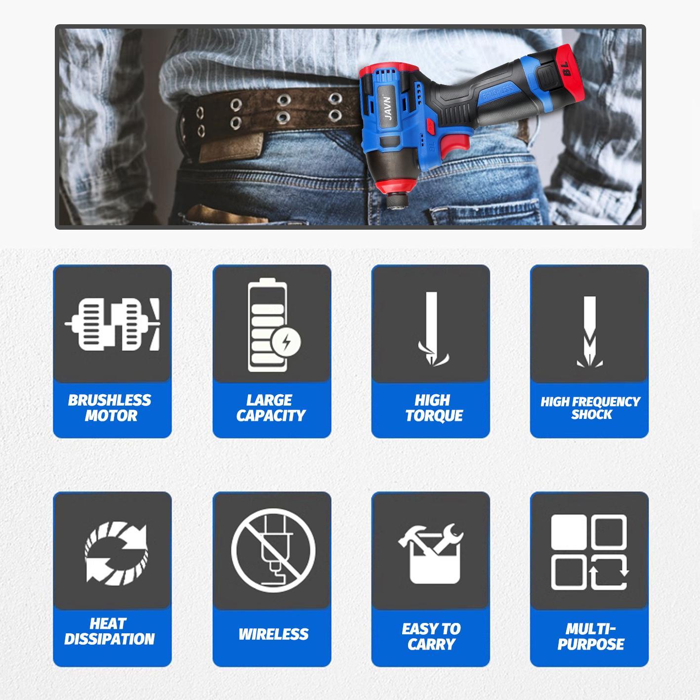 Electric Mini Drill Screwdriver, 1 Count 160N.m Impact Driver Cordless Drill Household Multifunction Hit Power Tools, Portable Electric Screwdriver Drill, Work Equipment for Men Lightweight Cordless Drill #TOP PICKS