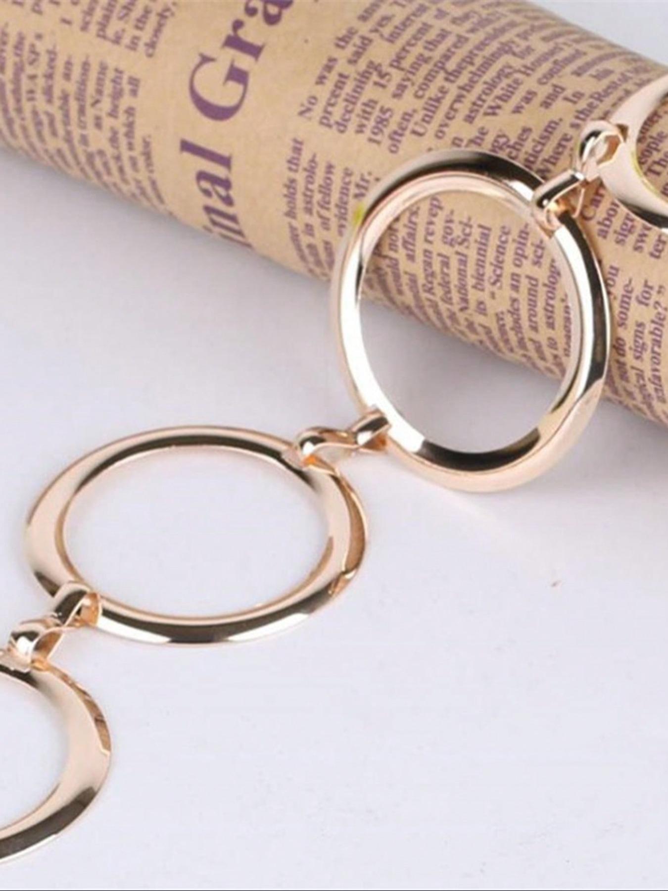 Women's Punk Style Geometric Ring Linked Body Chain, Fashion Body Jewelry for Party, Daily Clothing Decor, Trendy All-match & Exquisite Jewelry for Birthday Gift