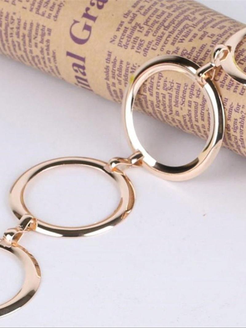 Women's Punk Style Geometric Ring Linked Body Chain, Fashion Body Jewelry for Party, Daily Clothing Decor, Trendy All-match & Exquisite Jewelry for Birthday Gift