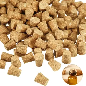 350 Pieces Small Cork Stoppers Mini Tapered Cork Plugs Glass Bottles Tops for DIY Craft Projects (0.4 x 0.3 Inches)