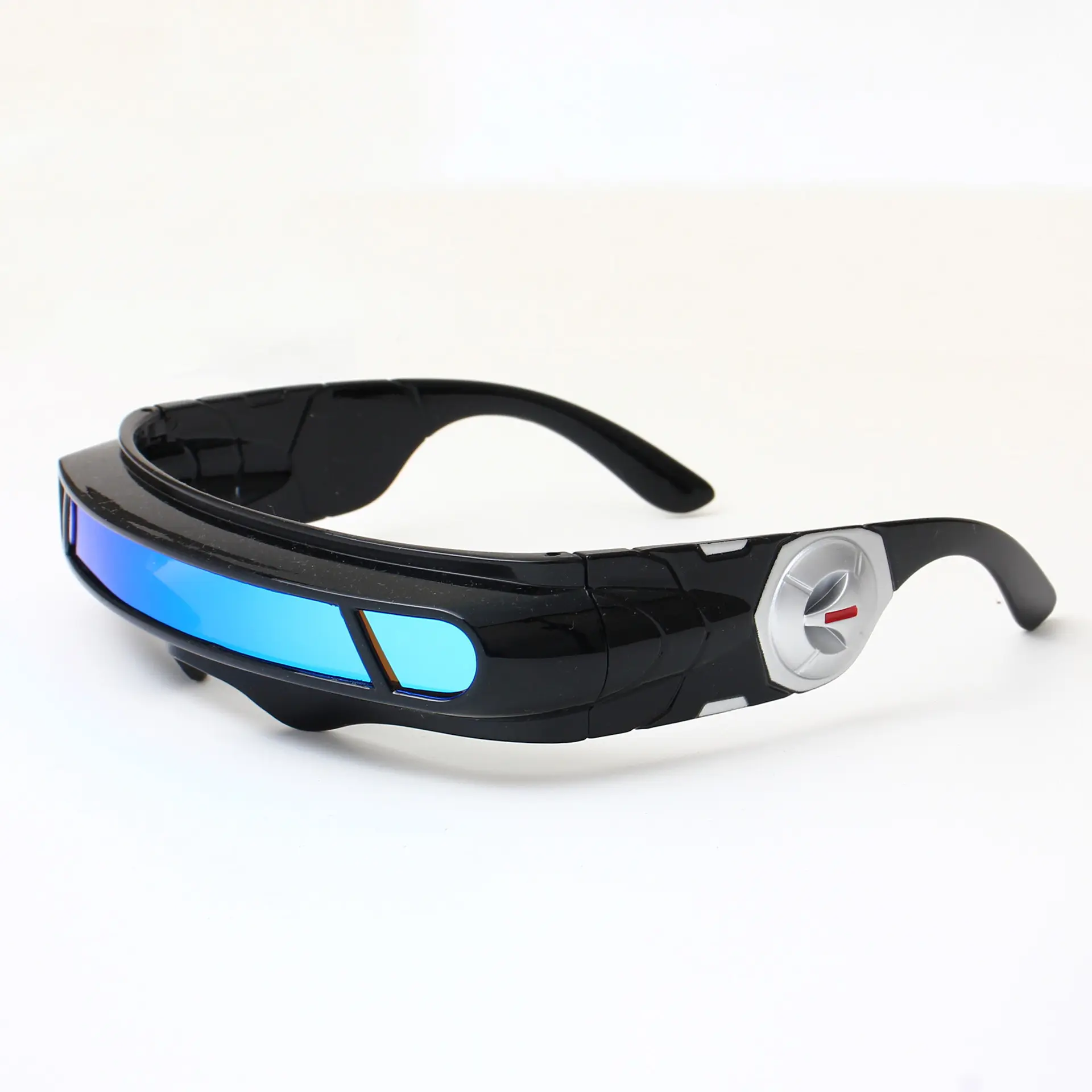 Futuristic Wrap-Around Cyclops Sunglasses - 1-Piece Mirrored Lens Sci-Fi Sports Goggles for Punk Cosplay, Cycling, Halloween Party