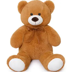 MorisMos Giant Teddy Bear Stuffed Animal 3ft, 36'' Big Brown Bear for Kid, 2025 Christmas Bear for Baby Shower, Large Stuffed