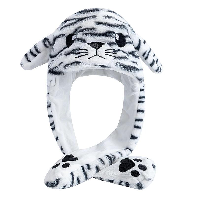 Hot Sale Unisex Funny Ear Hat Cow Animal Style Cute Ear Moving Up Cap Men Women Girls Rabbits Ears Plush Winter Lovely Hat ﻿