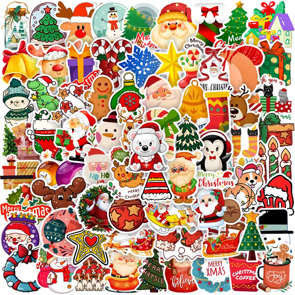 100pcs Faith-based Christmas Sticker Collection Featuring Positive Messages—perfect for Scrapbooks, Journals, Laptops, Water Bottles, Cars, and Gifts.