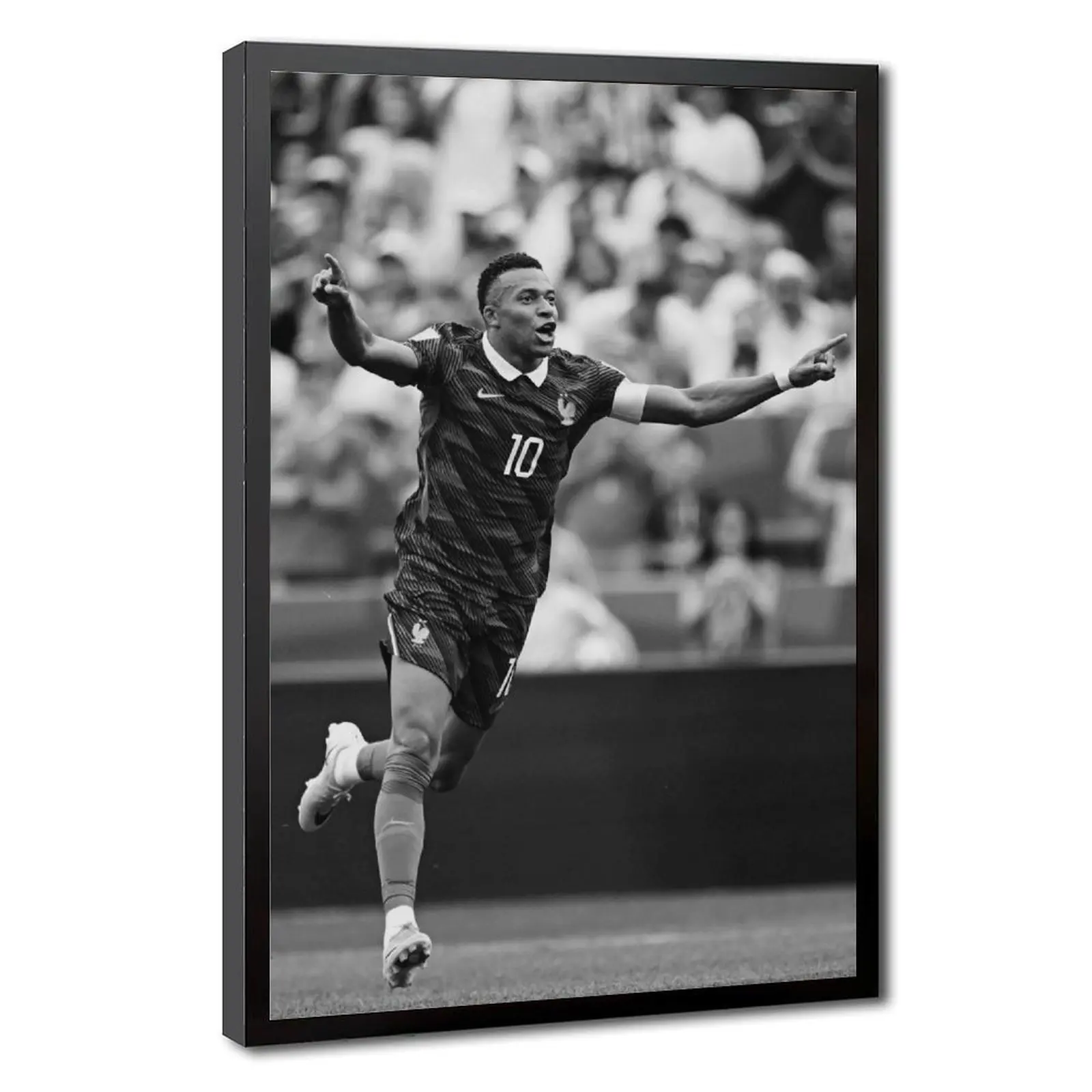 Kylian Mbappé 2026 Goal Celebration Framed Canvas Wall Art Poster, Minimalist Hanging Artwork, Ideal Home Decor Gift for Fans, Print